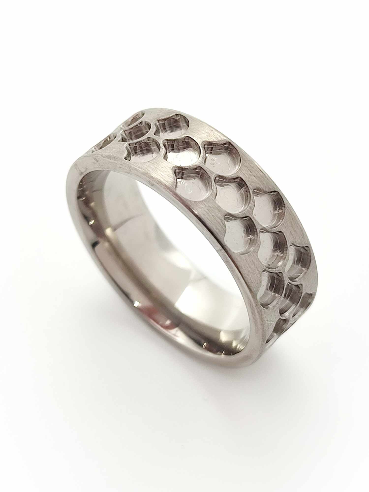 Titanium - Dragonscale Ring Blank - 8mm - Bentwood Ring Supplies
