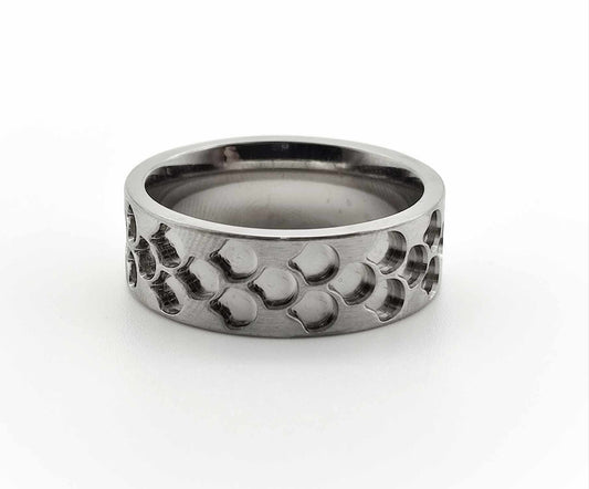 Titanium - Dragonscale Ring Blank - 8mm - Bentwood Ring Supplies
