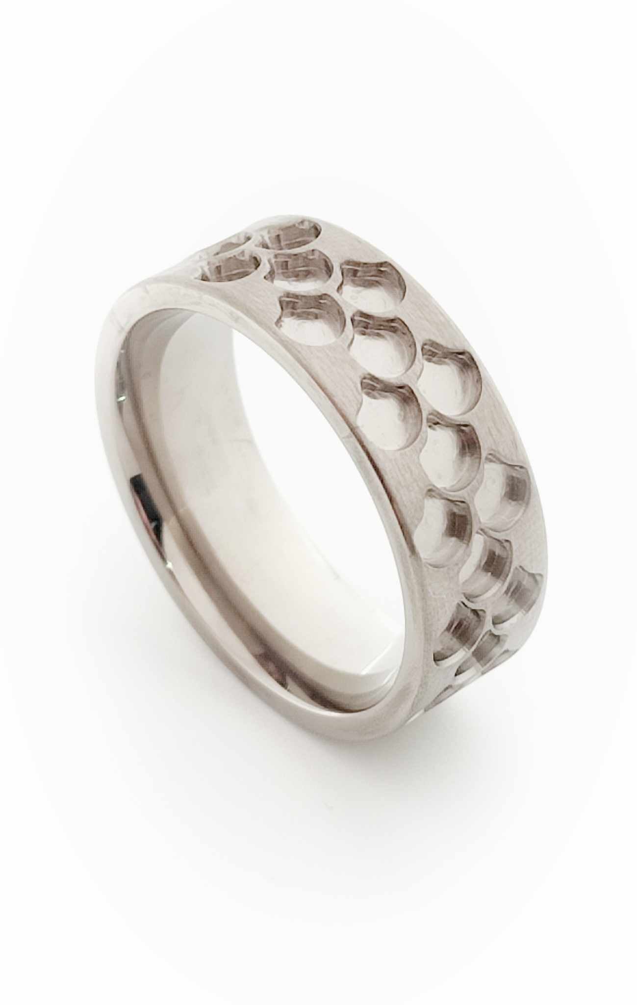 Titanium - Dragonscale Ring Blank - 8mm - Bentwood Ring Supplies