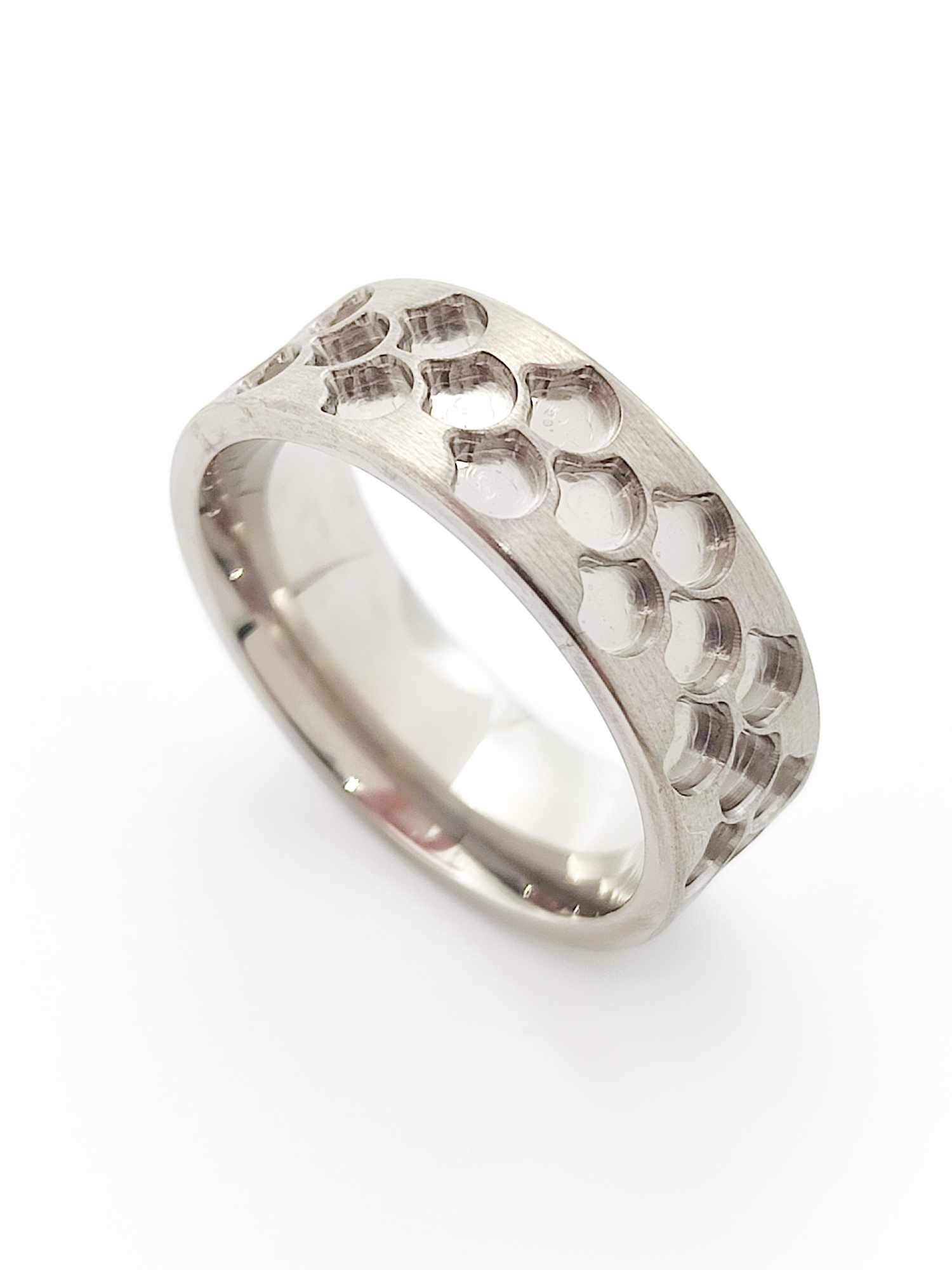 Titanium - Dragonscale Ring Blank - 8mm - Bentwood Ring Supplies