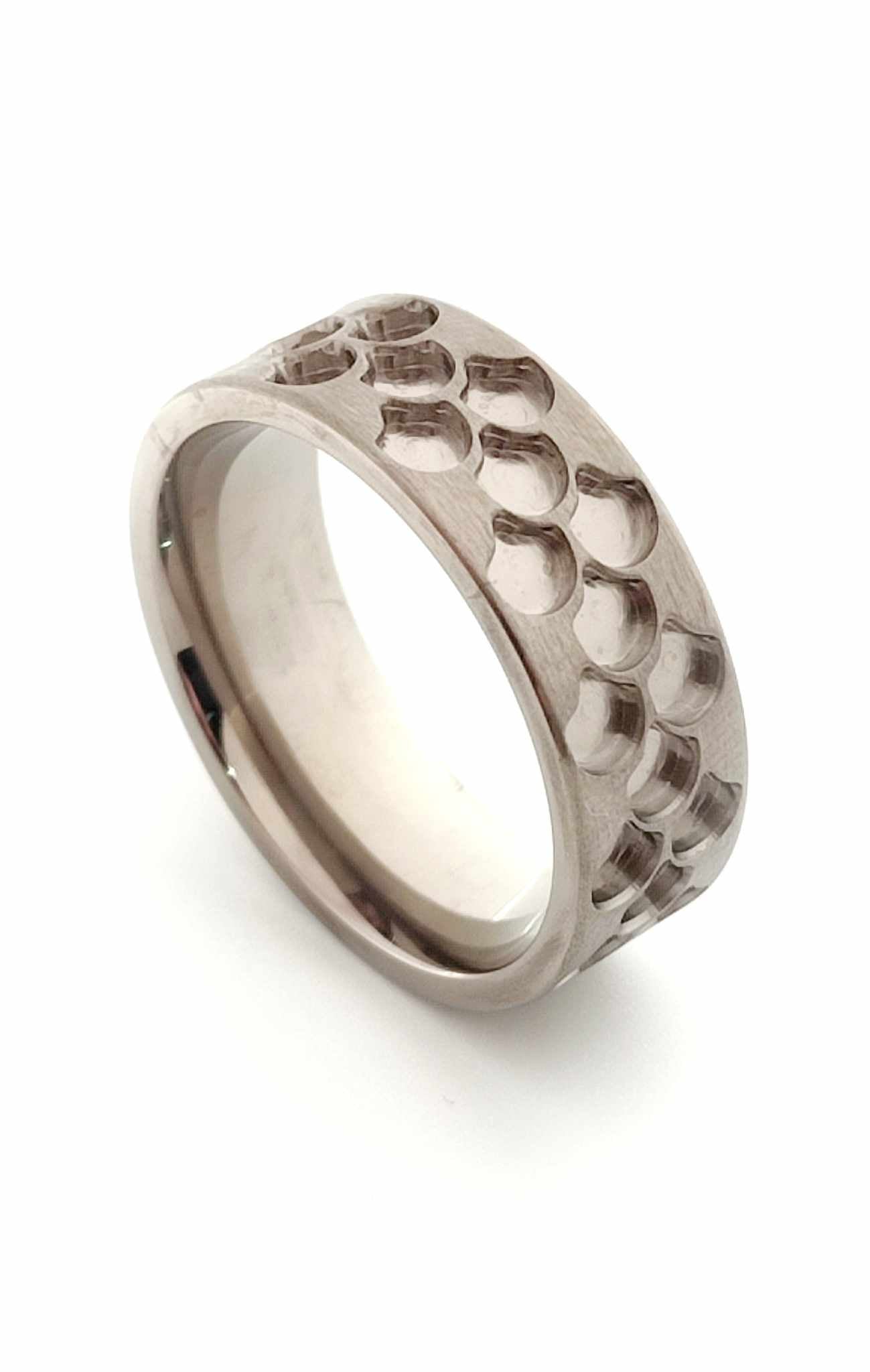 Titanium - Dragonscale Ring Blank - 8mm - Bentwood Ring Supplies