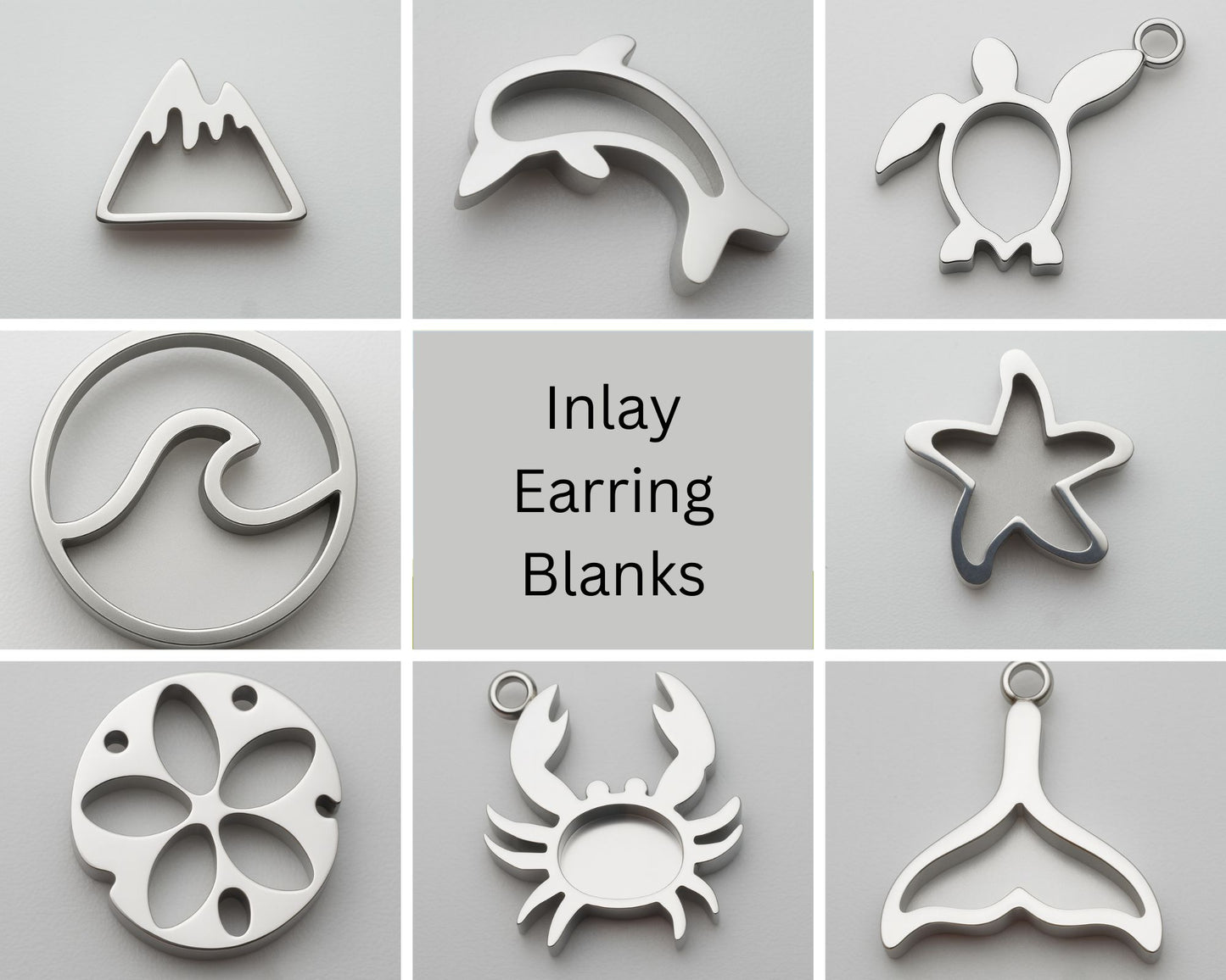 Inlay Earrings - Stainless Steel