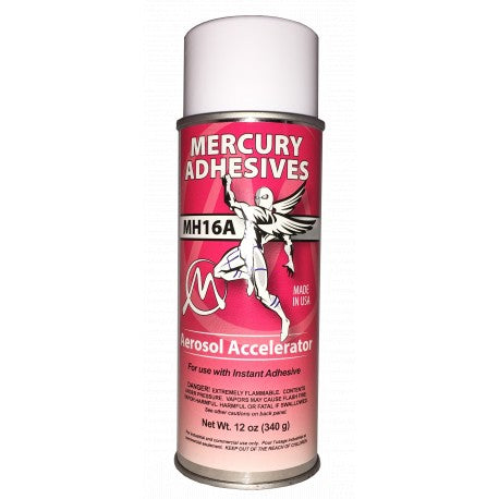 12oz Aerosol Accelerator (Heptane) - MH16A - MERCURY ADHESIVES - Bentwood Ring Supplies