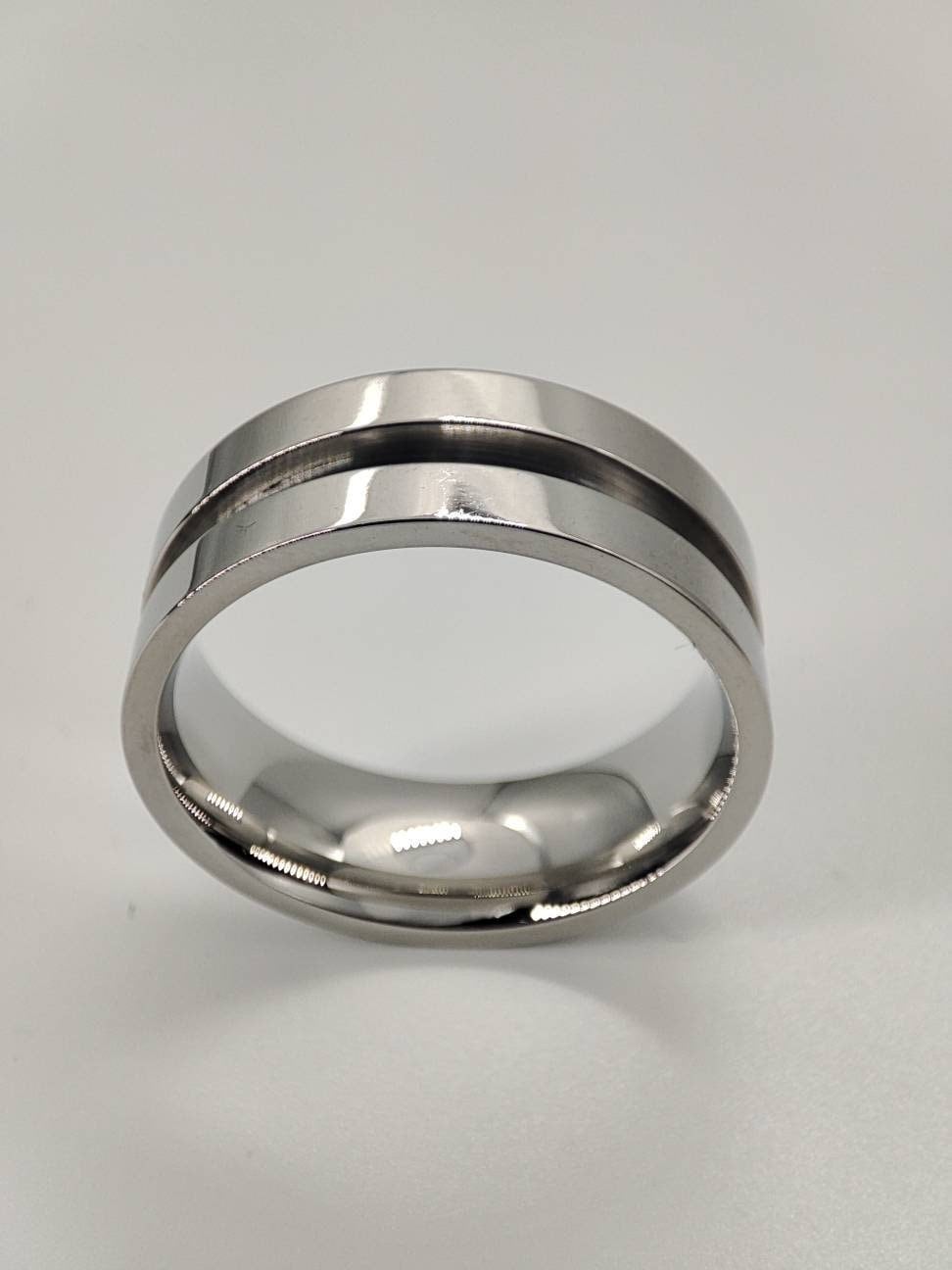 Stainless Steel Thin Channel Ring Blank - 8/2