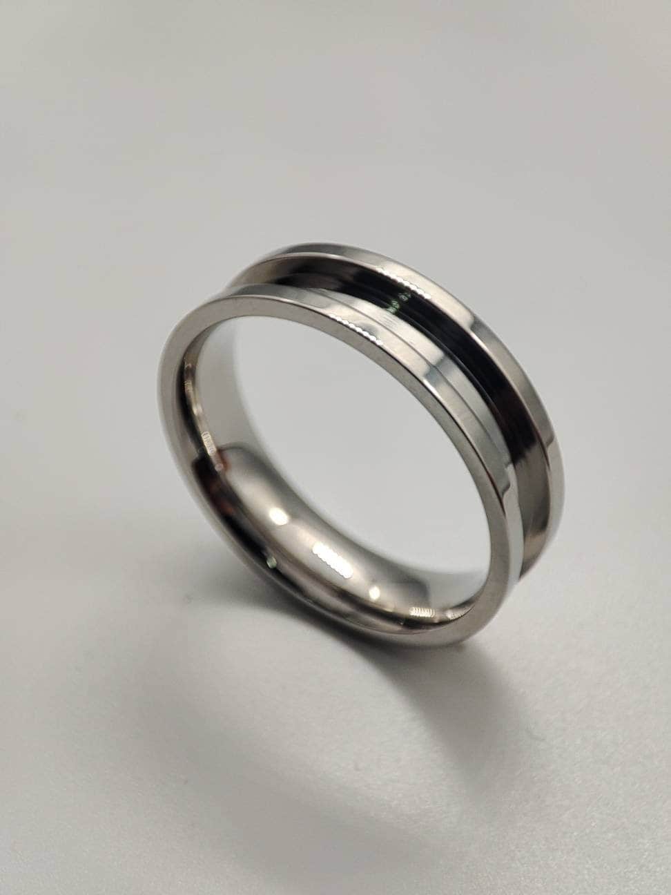 stainless steel channel ring blank - 6/3