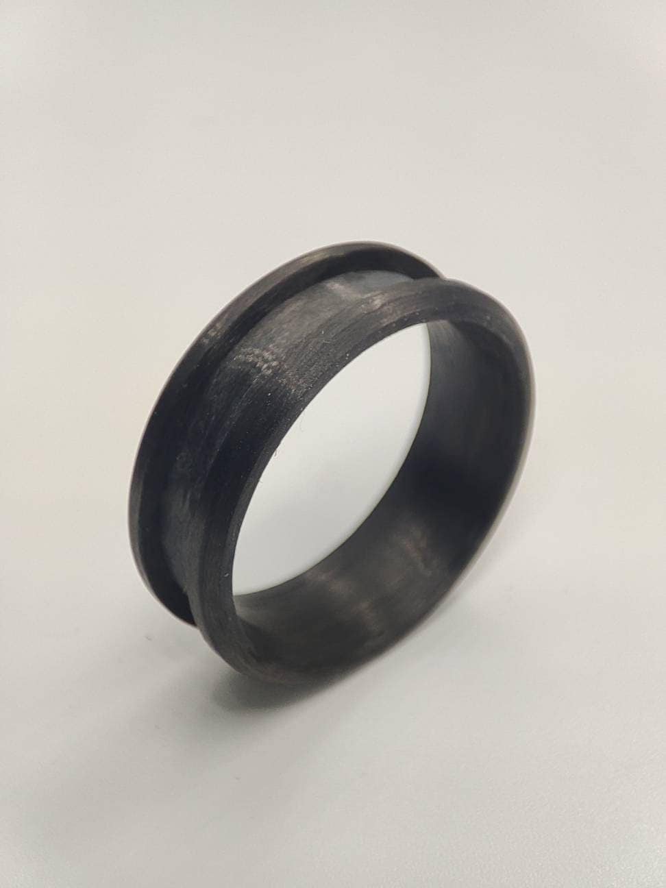 Carbon Fiber Ring Blank. 8mm Wide. 4mm Channel.