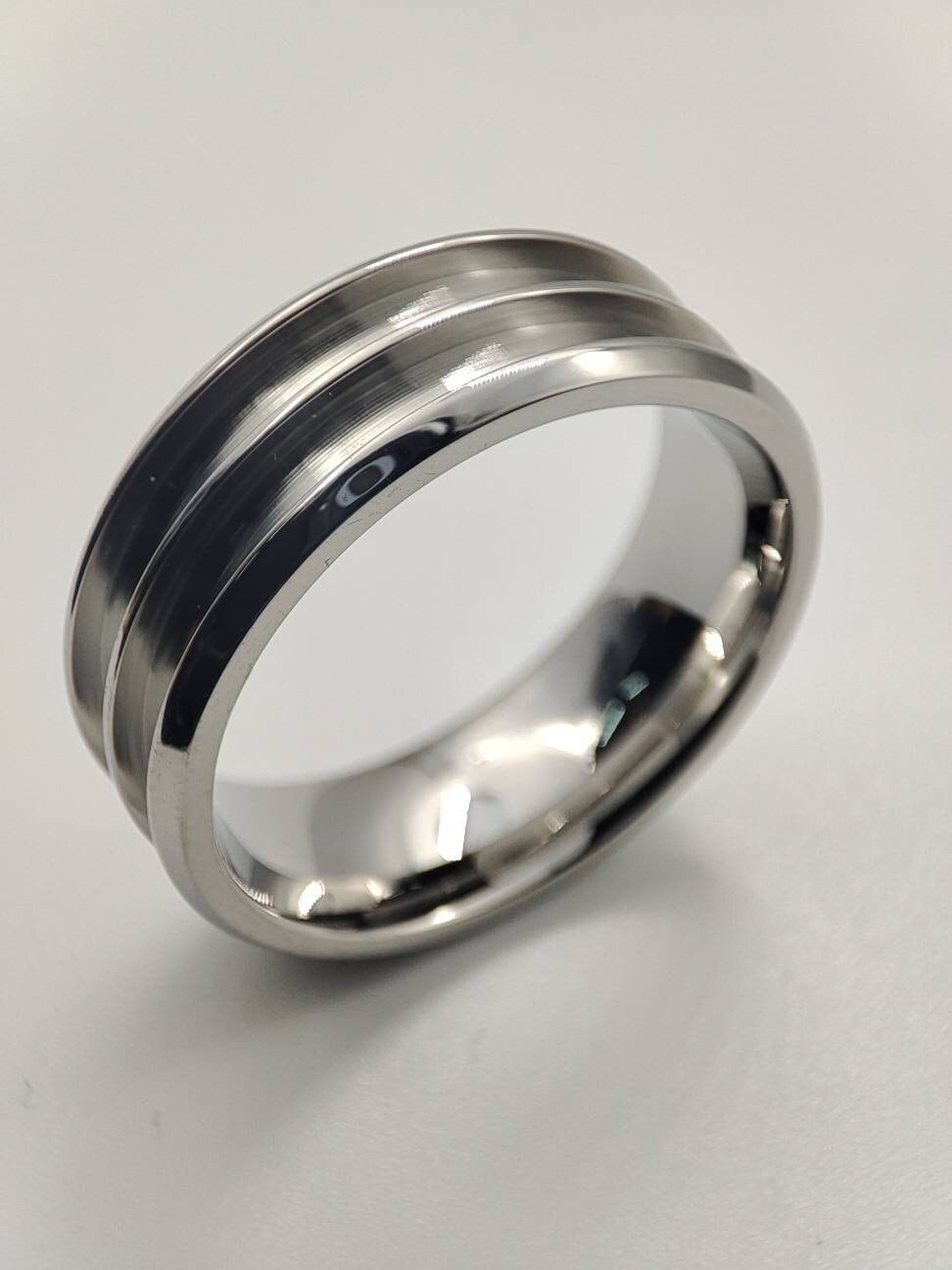 Stainless Steel - Double Channel Ring Blank - 8/2.5 - Bentwood Ring Supplies