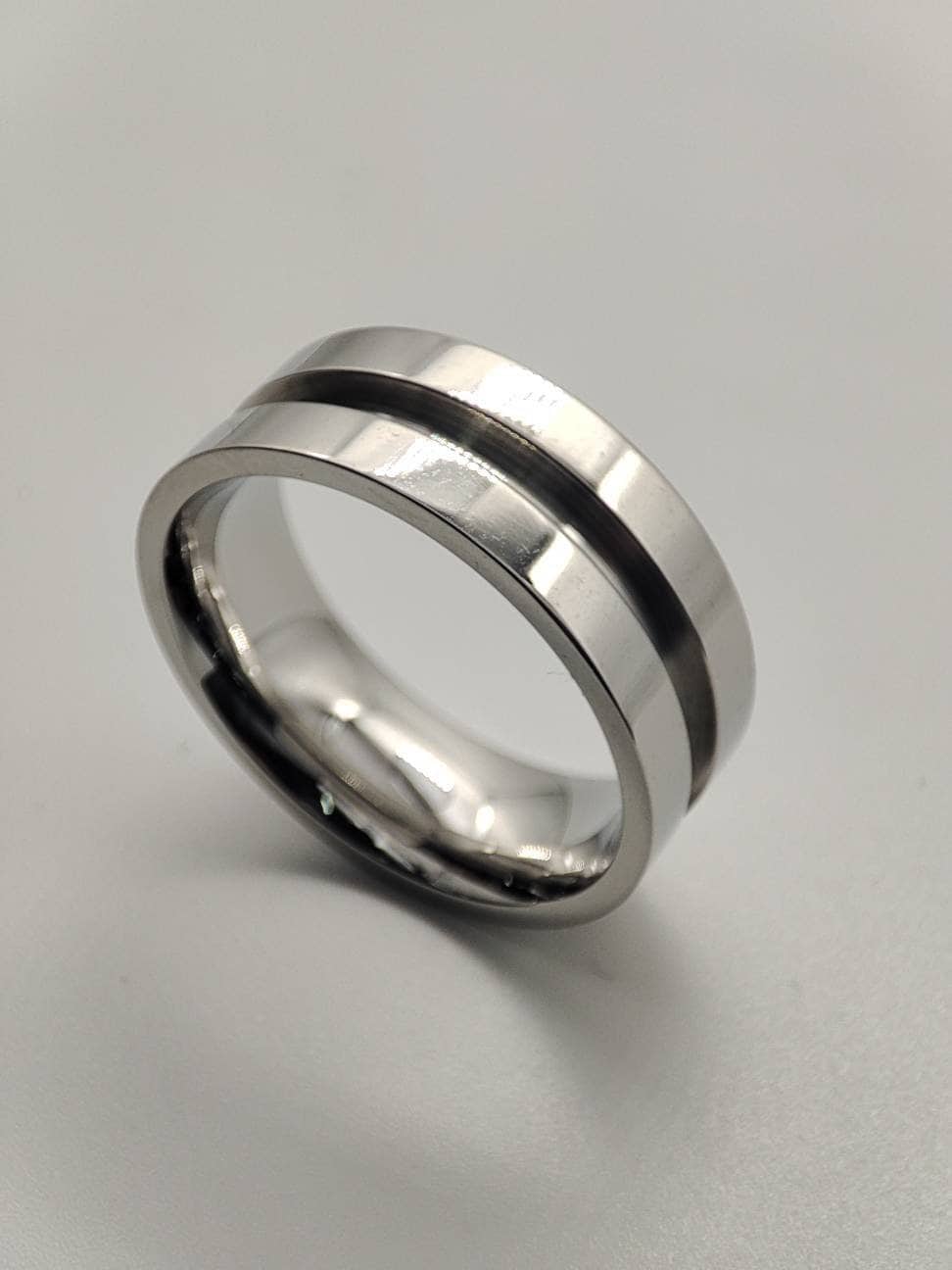 Stainless Steel Thin Channel Ring Blank - 8/2