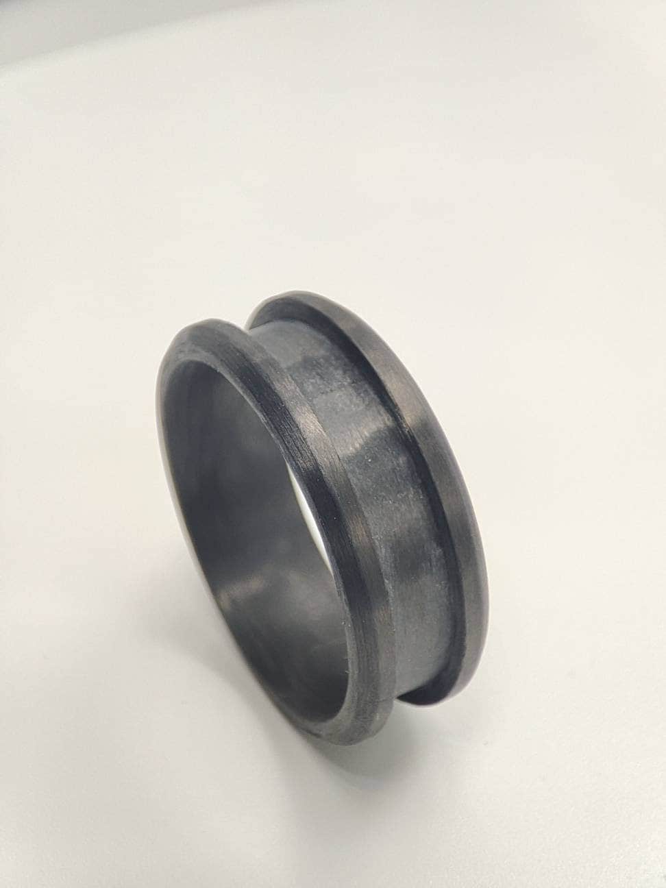 Carbon Fiber Ring Blank. 8mm Wide. 4mm Channel.