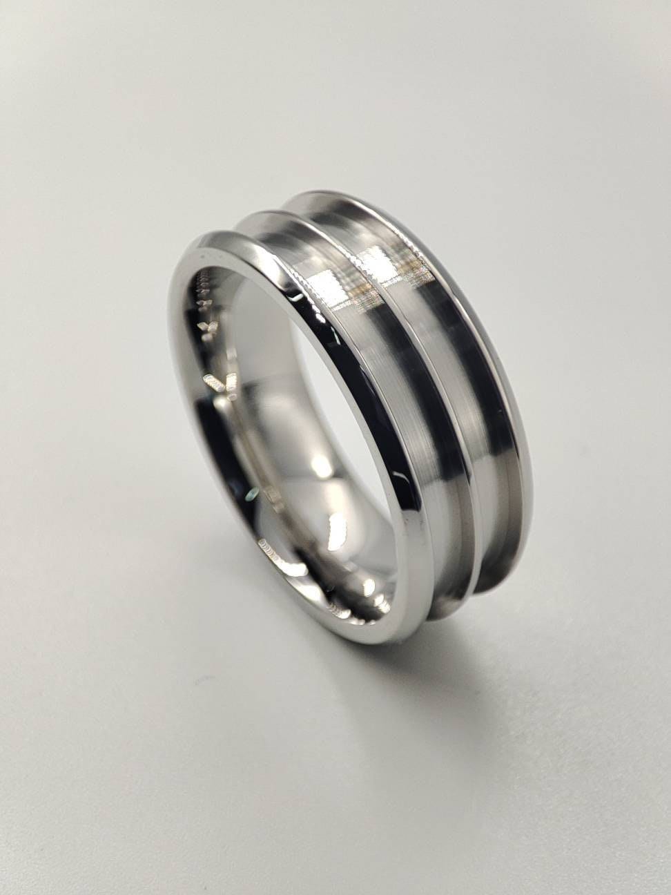 Stainless Steel - Double Channel Ring Blank - 8/2.5 - Bentwood Ring Supplies