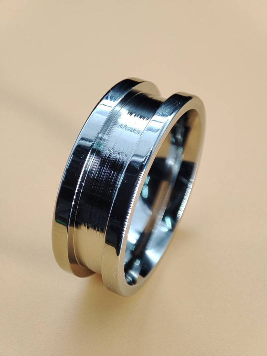 Stainless Steel - Channel Ring Blank - 8/4 - Bentwood Ring Supplies