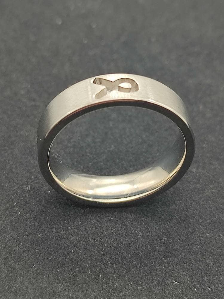 Titanium - Awareness Ribbon Ring Blank - 6mm