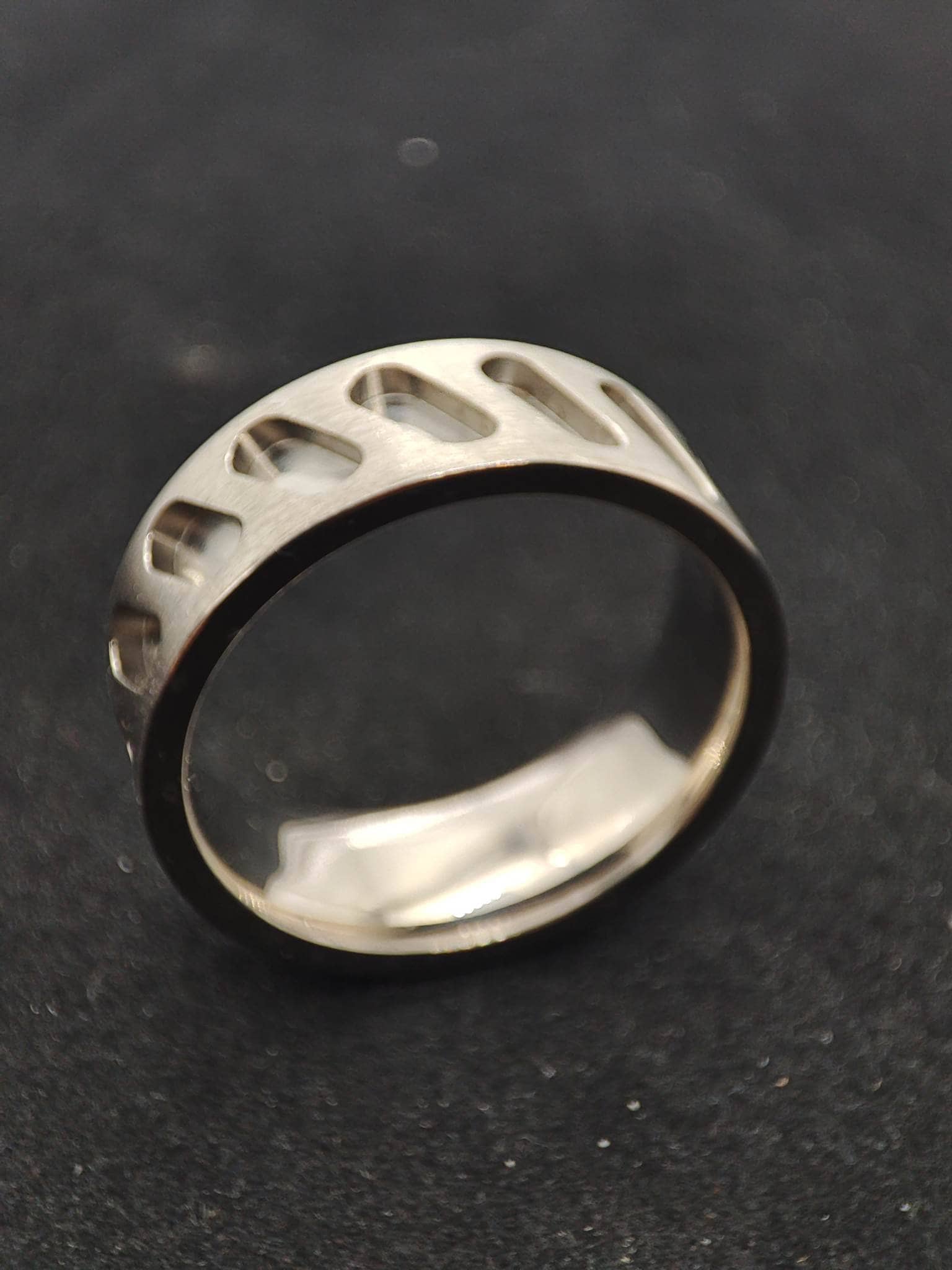 Titanium - Tilted Capsule Ring Blank - 8mm - Bentwood Ring Supplies