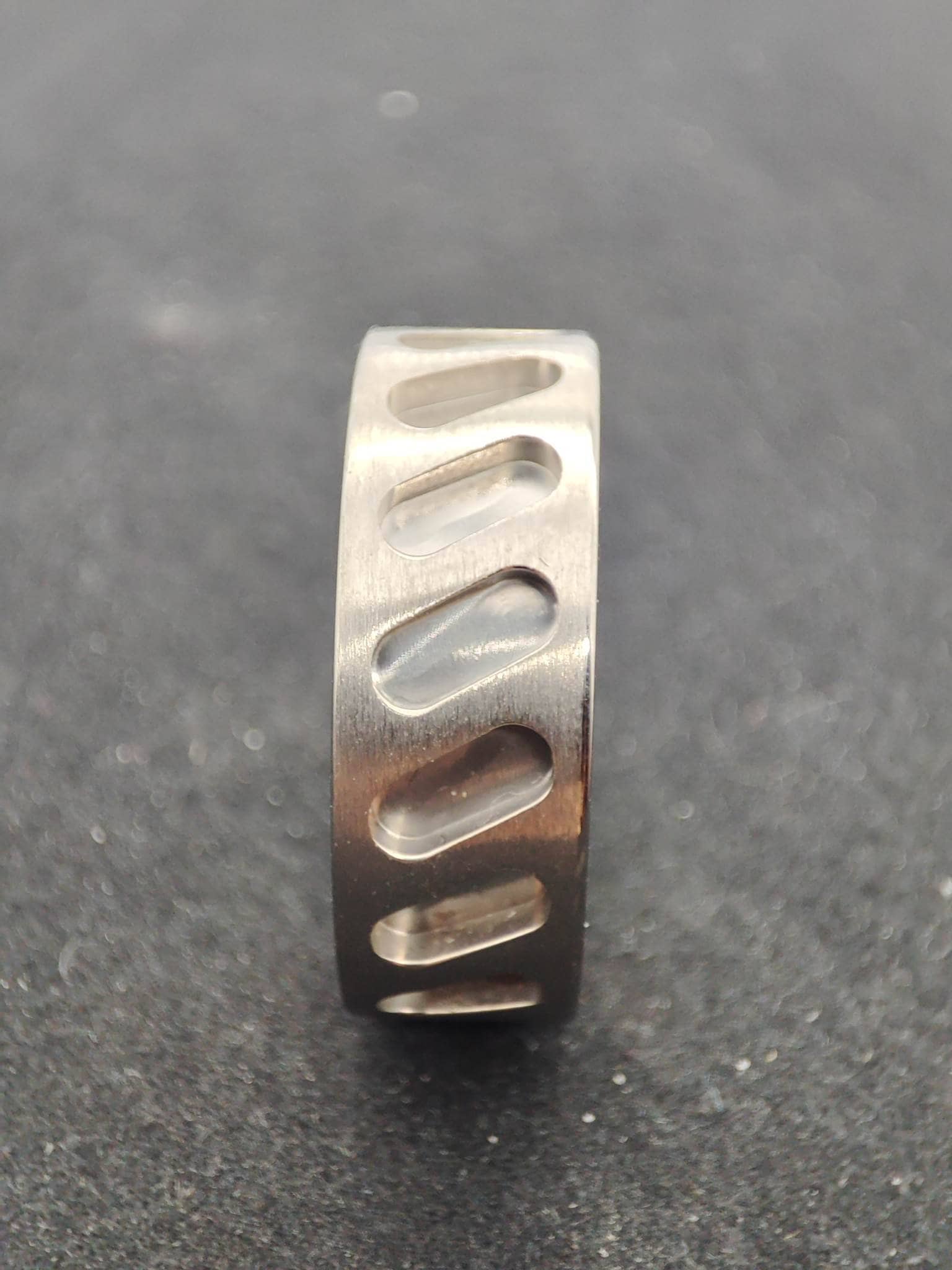 Titanium - Tilted Capsule Ring Blank - 8mm - Bentwood Ring Supplies