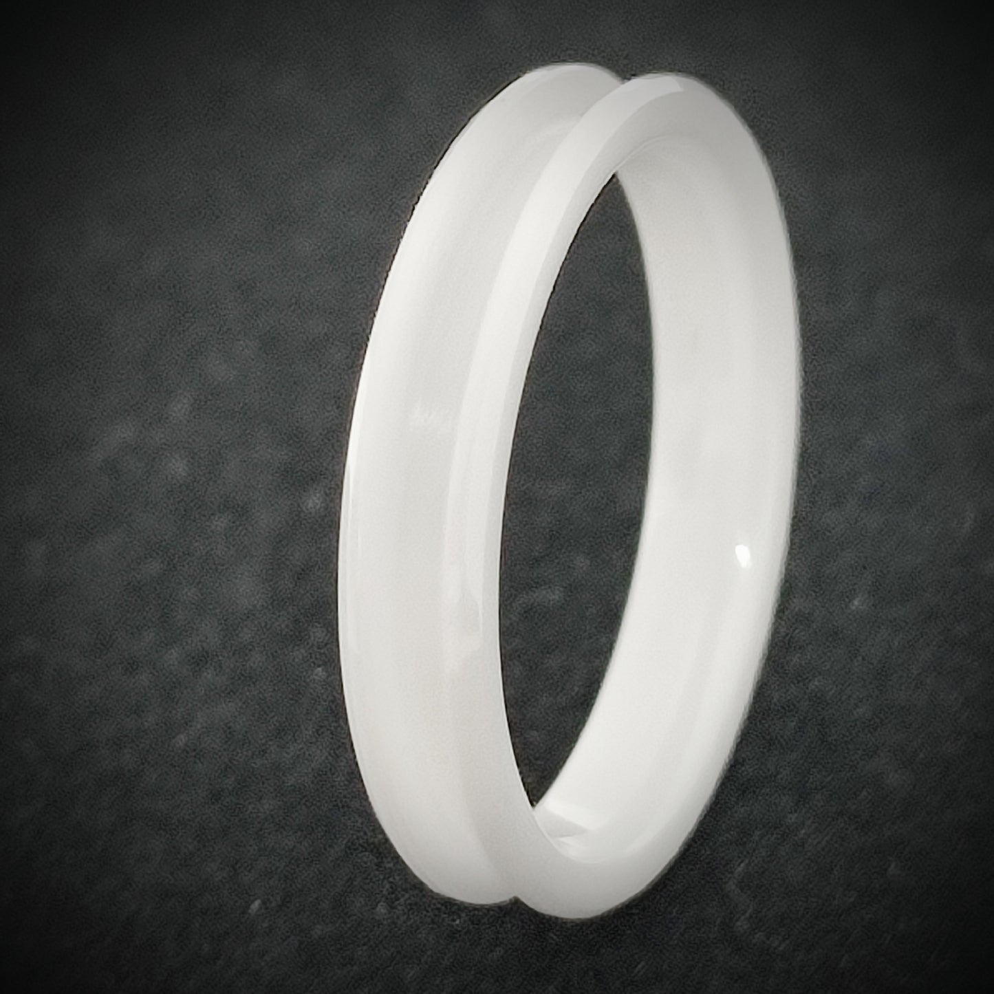 White Ceramic - Channel Ring Blank - 4/2 - Bentwood Ring Supplies