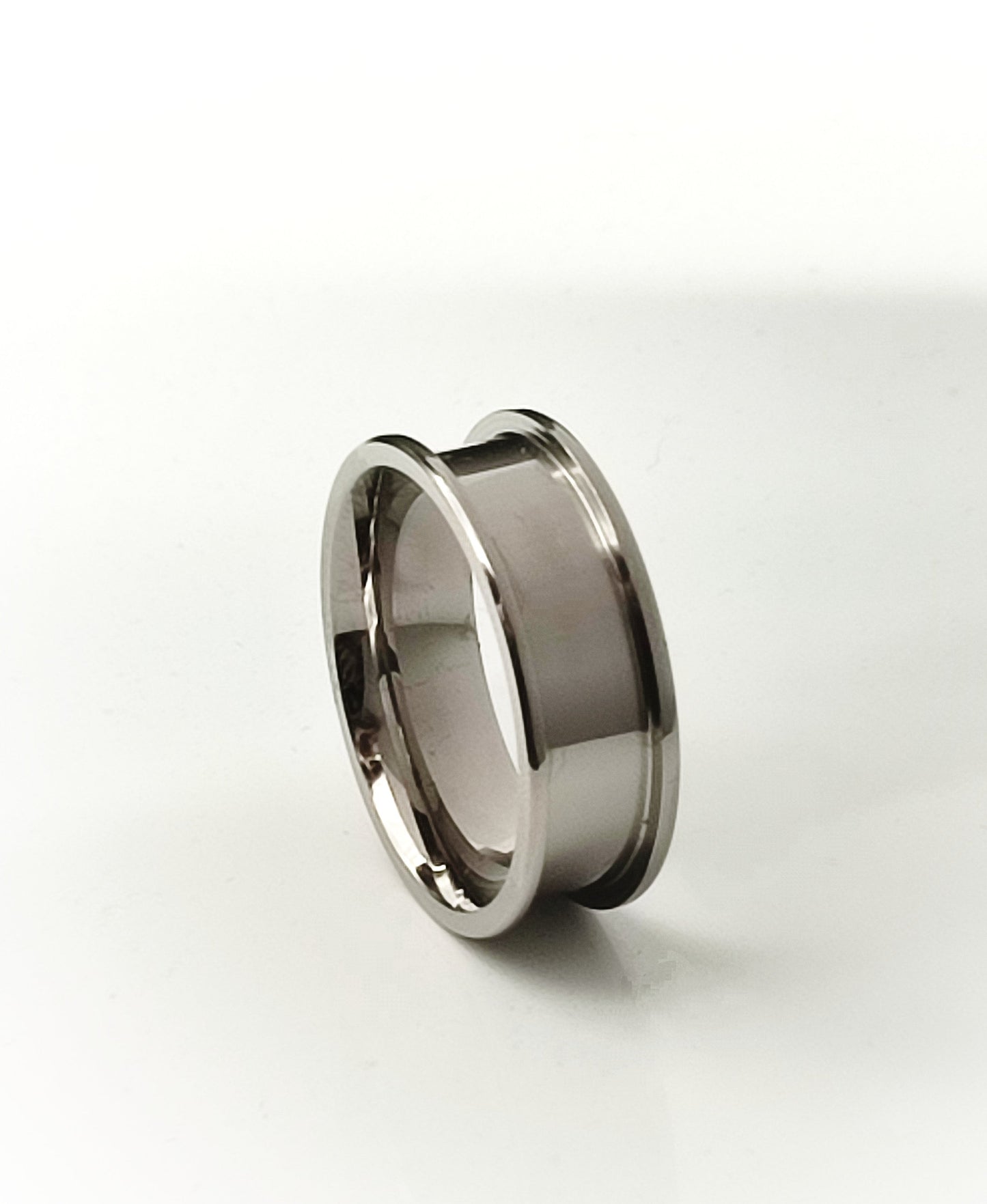 Stainless Steel - Wide Channel Ring Blank - 8/6 - Bentwood Ring Supplies
