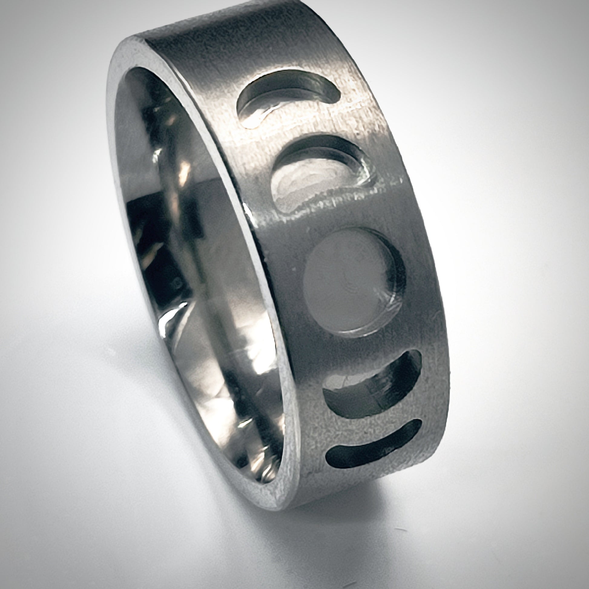 Titanium - Moon Phase Ring Blank - 8x10 - Bentwood Ring Supplies