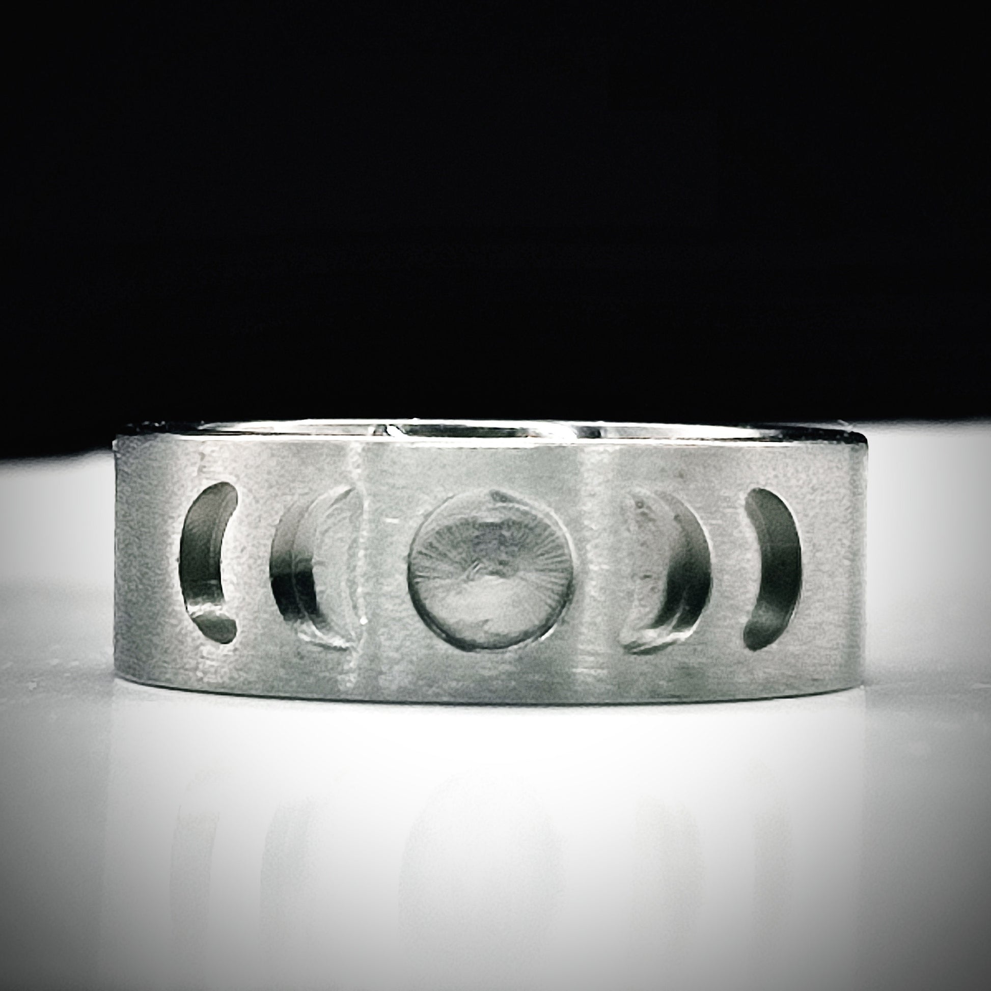 Titanium - Moon Phase Ring Blank - 8x10 - Bentwood Ring Supplies