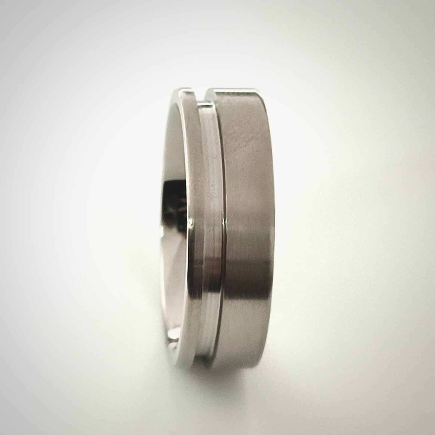 Titanium - Offset Channel Ring Blank - 8/2 - Bentwood Ring Supplies