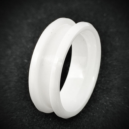White Ceramic - Channel Ring Blank - 8/4 - Bentwood Ring Supplies