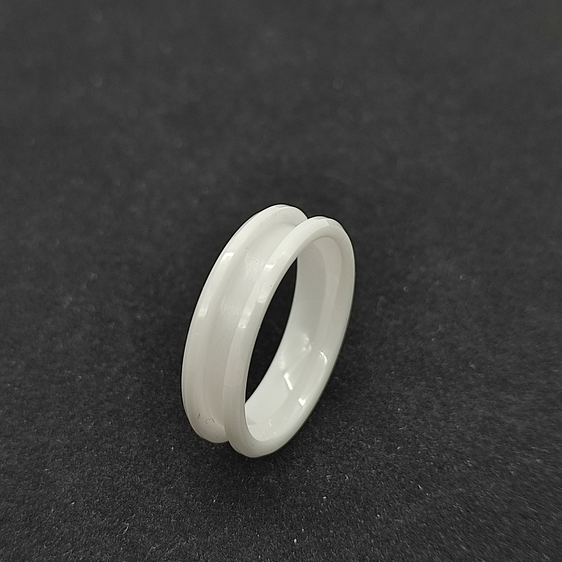 White Ceramic - Channel Ring Blank - 6/3 - Bentwood Ring Supplies