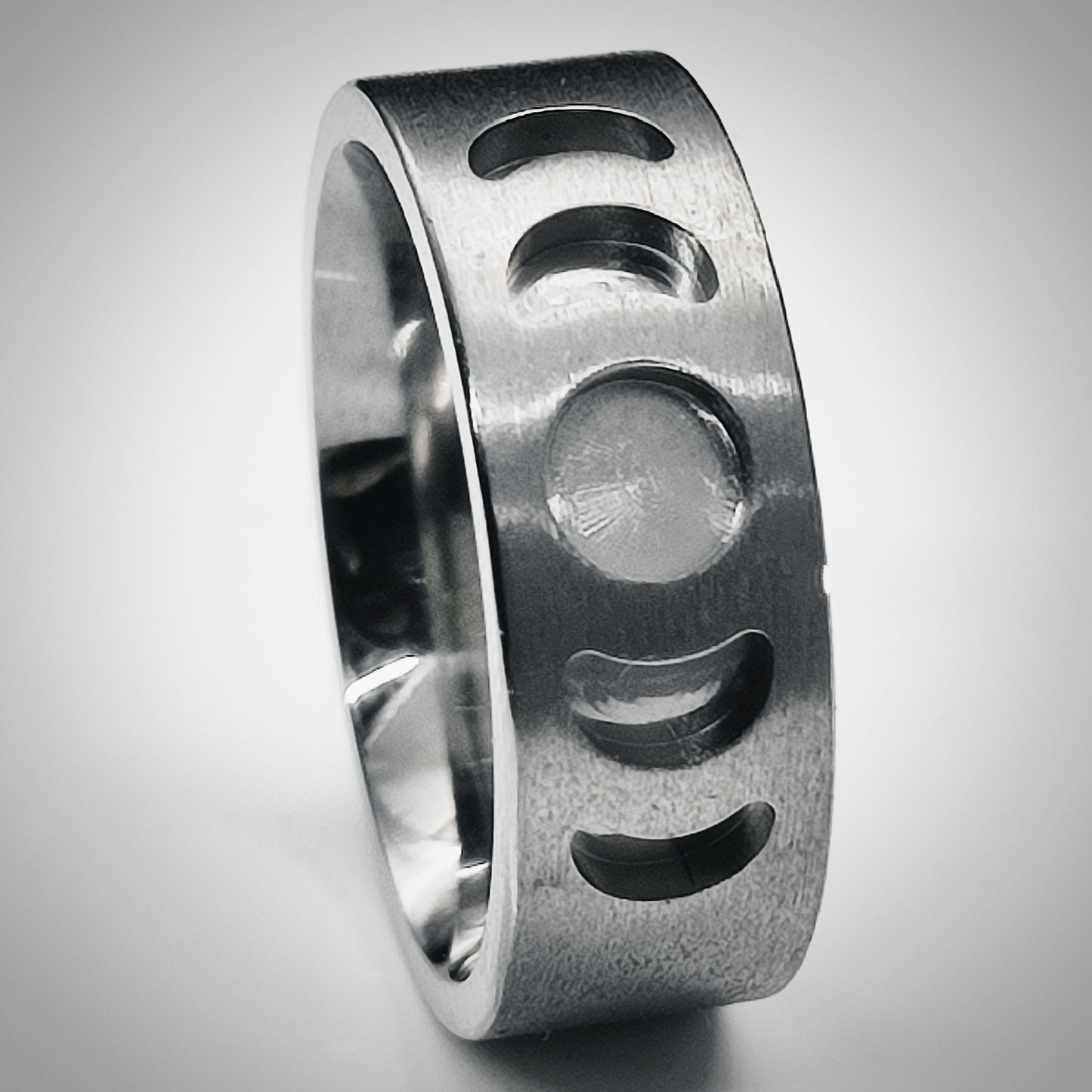 Titanium - Moon Phase Ring Blank