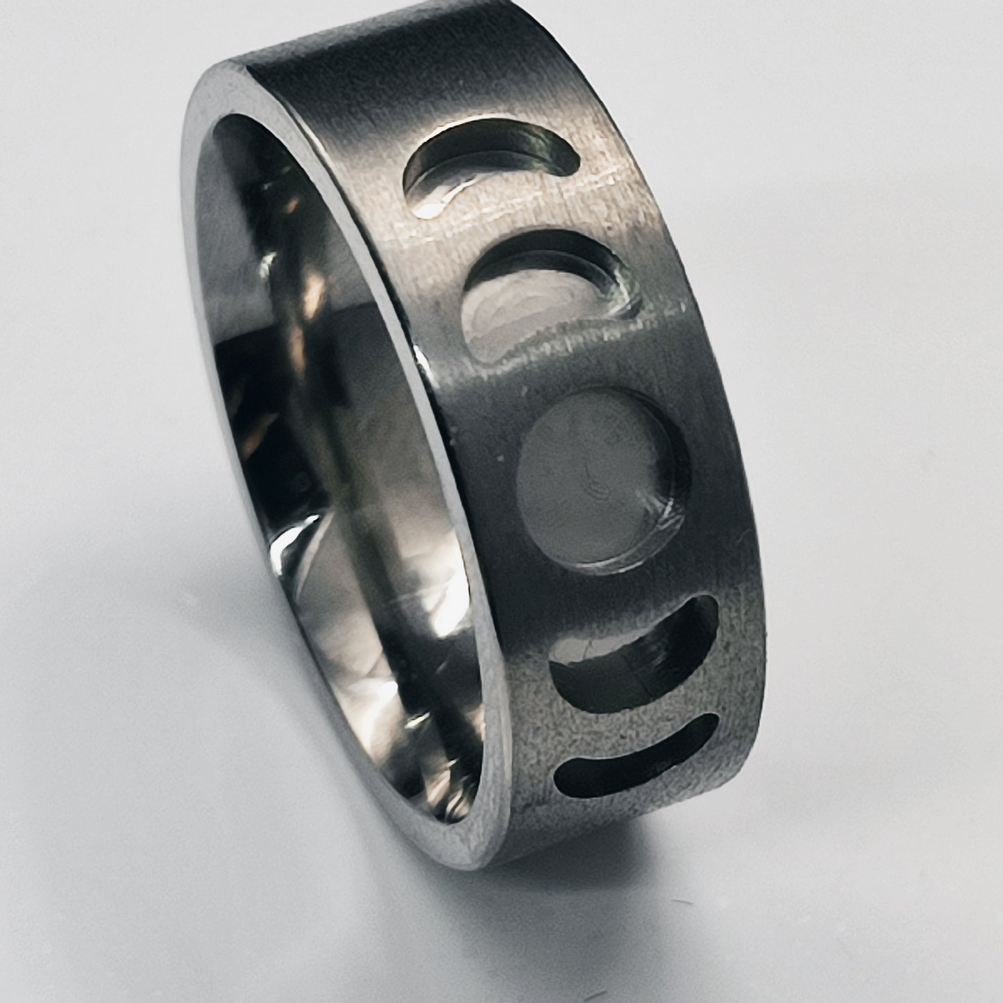 Titanium - Moon Phase Ring Blank