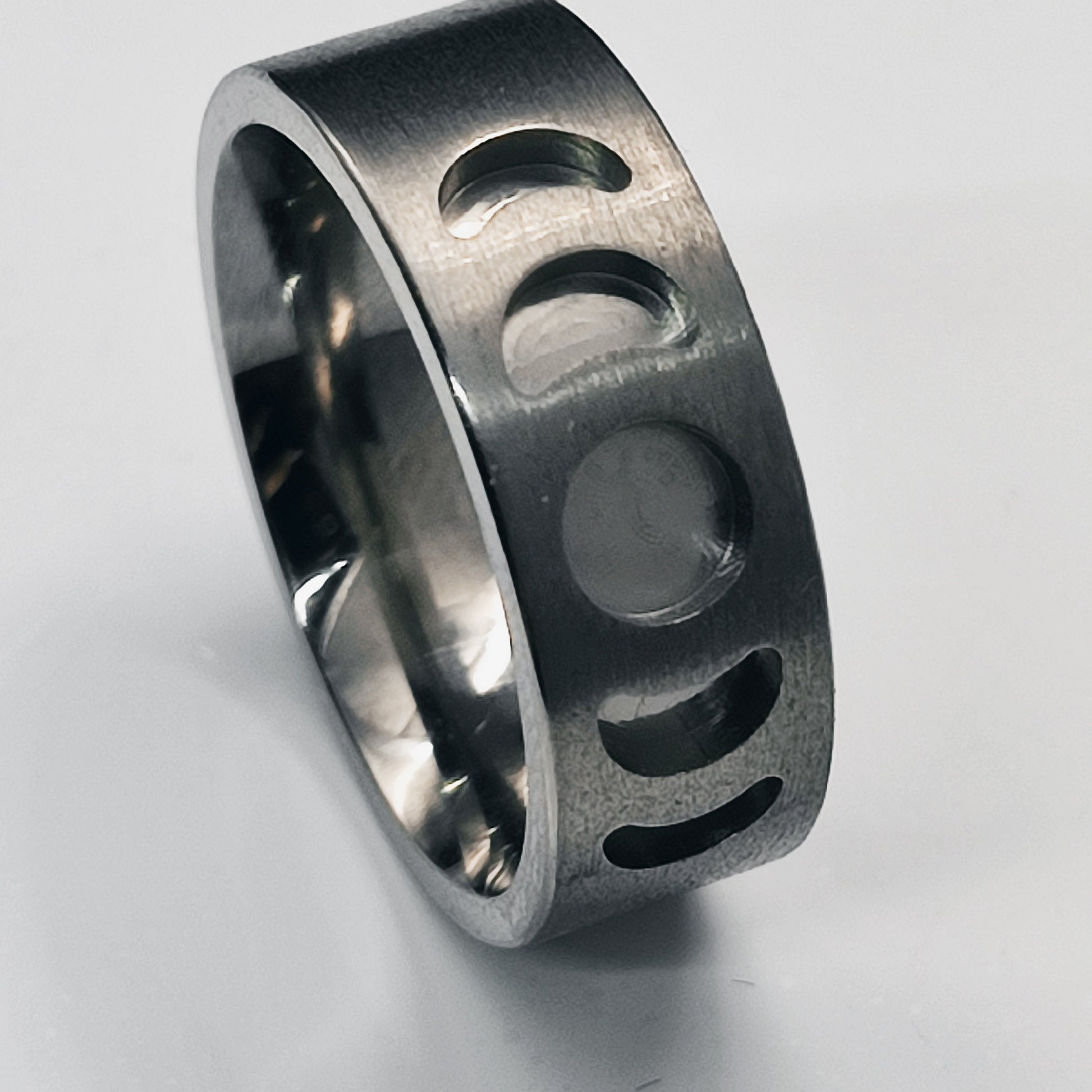 Titanium - Moon Phase Ring Blank - 8x10 - Bentwood Ring Supplies