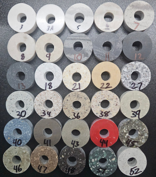 Corian Ring Blanks, all 30 numbered colors
