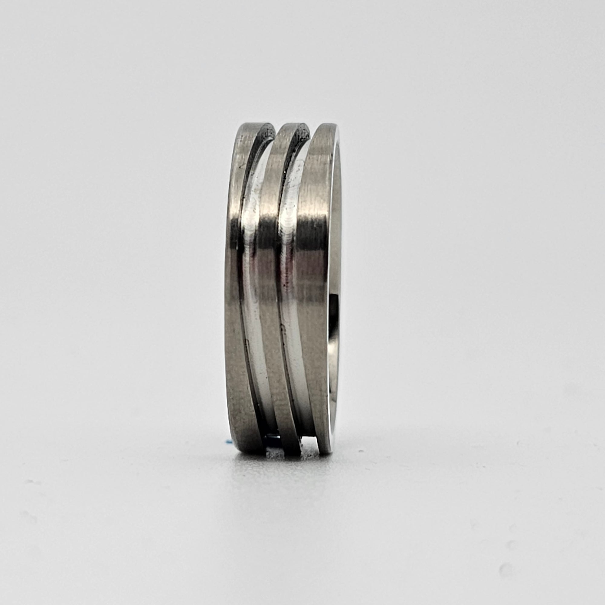 Titanium Double Wave Ring Blank - 8/2