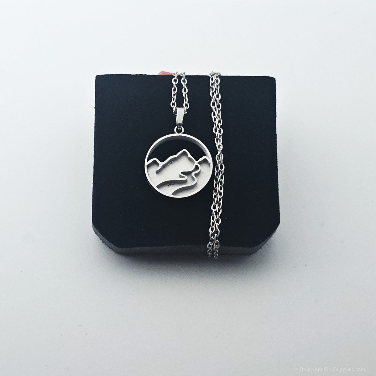 Inlay Pendant Blanks - Mountain Circle