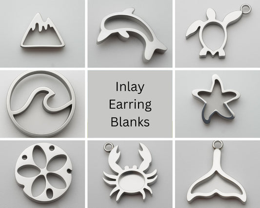 Inlay Earrings - Stainless Steel