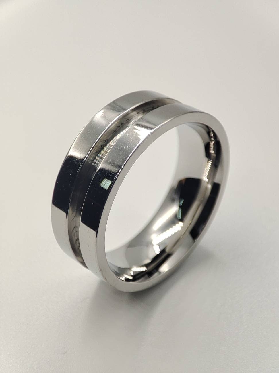 Stainless Steel Thin Channel Ring Blank - 8/2 | Bentwood Ring Supplies