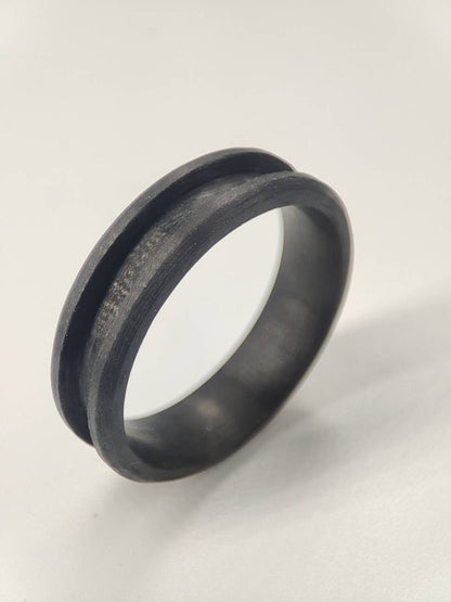 Carbon Fiber Ring Blank.  6mm Wide.  3mm Channel.