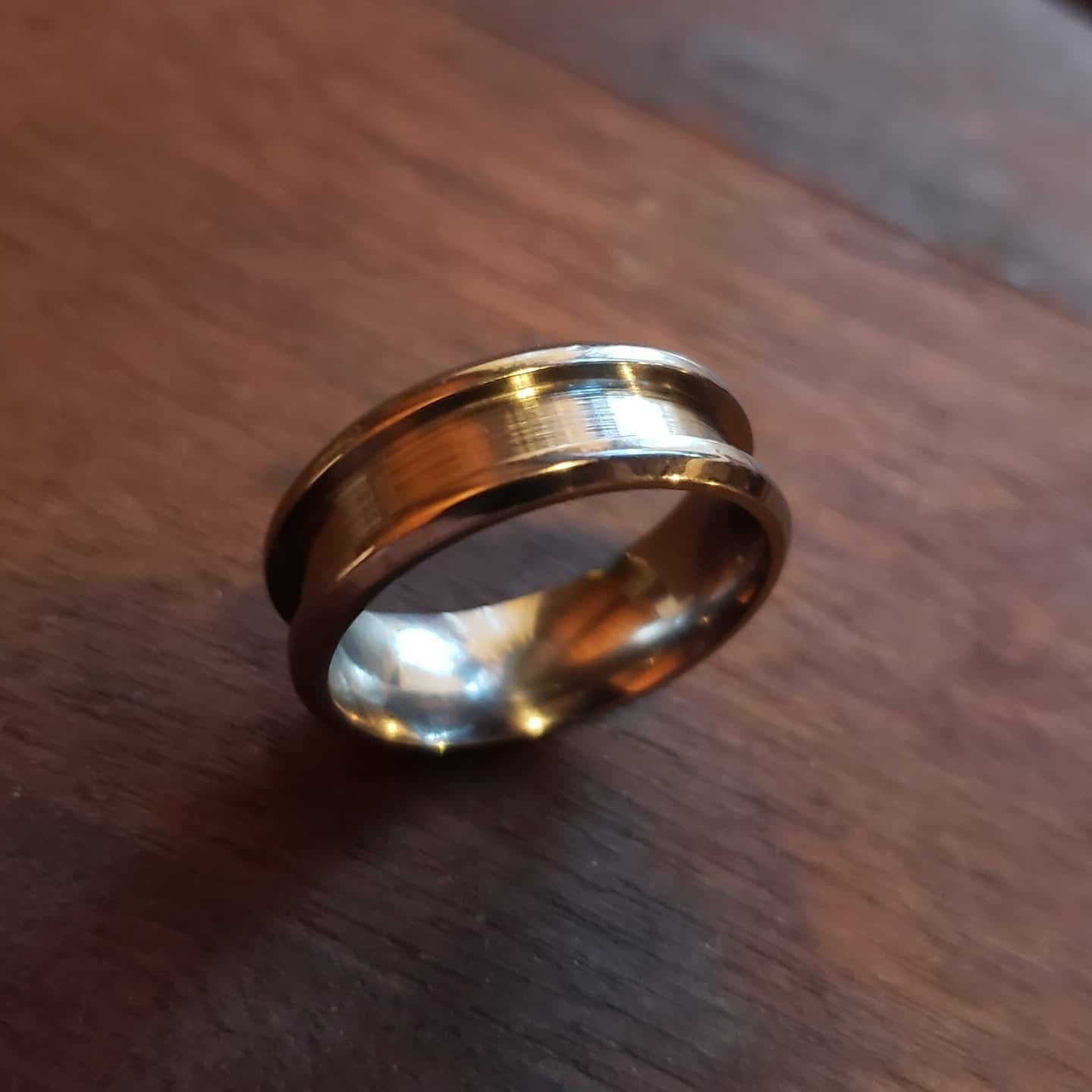 Titanium Channel Ring Blank - 8/4 - Bentwood Ring Supplies