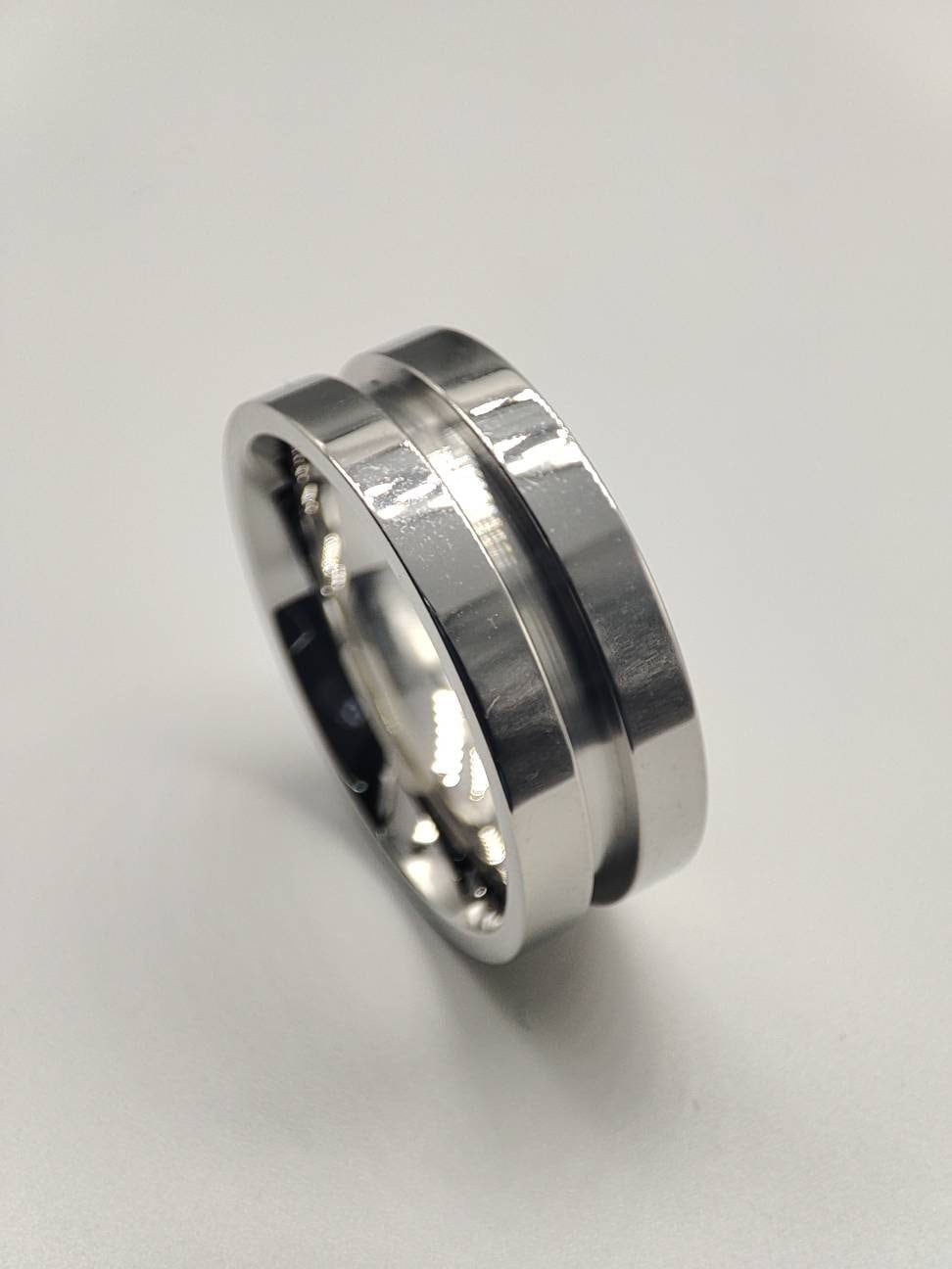 Stainless Steel Thin Channel Ring Blank - 8/2 | Bentwood Ring Supplies