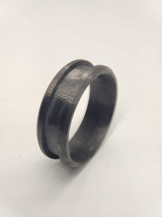 Carbon Fiber Ring Blank.  8mm Wide.  4mm Channel.