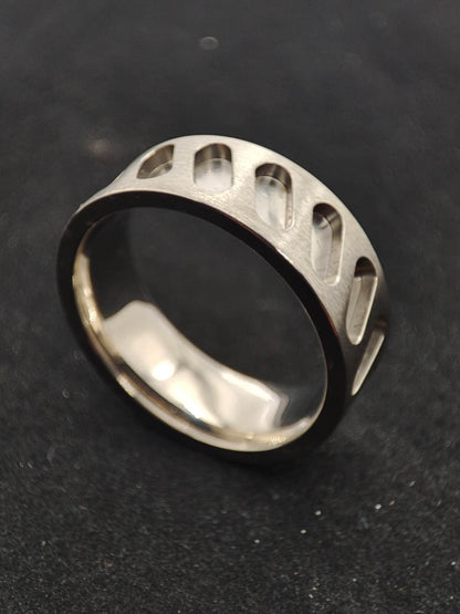 Titanium - Tilted Capsule Ring Blank - 8mm wide