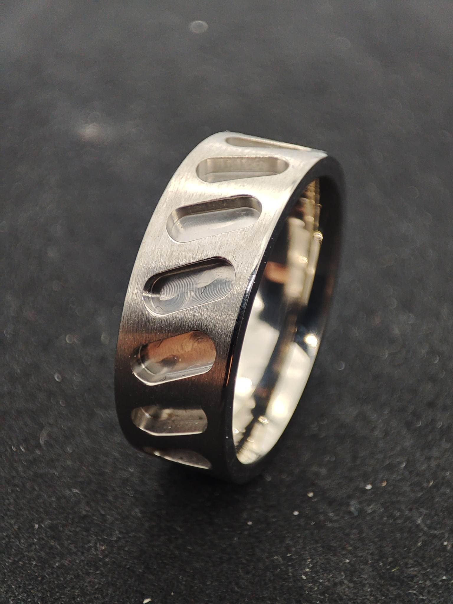 Titanium - Tilted Capsule Ring Blank - 8mm wide