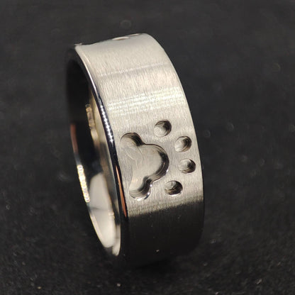 Titanium - Paw Print Ring Blank