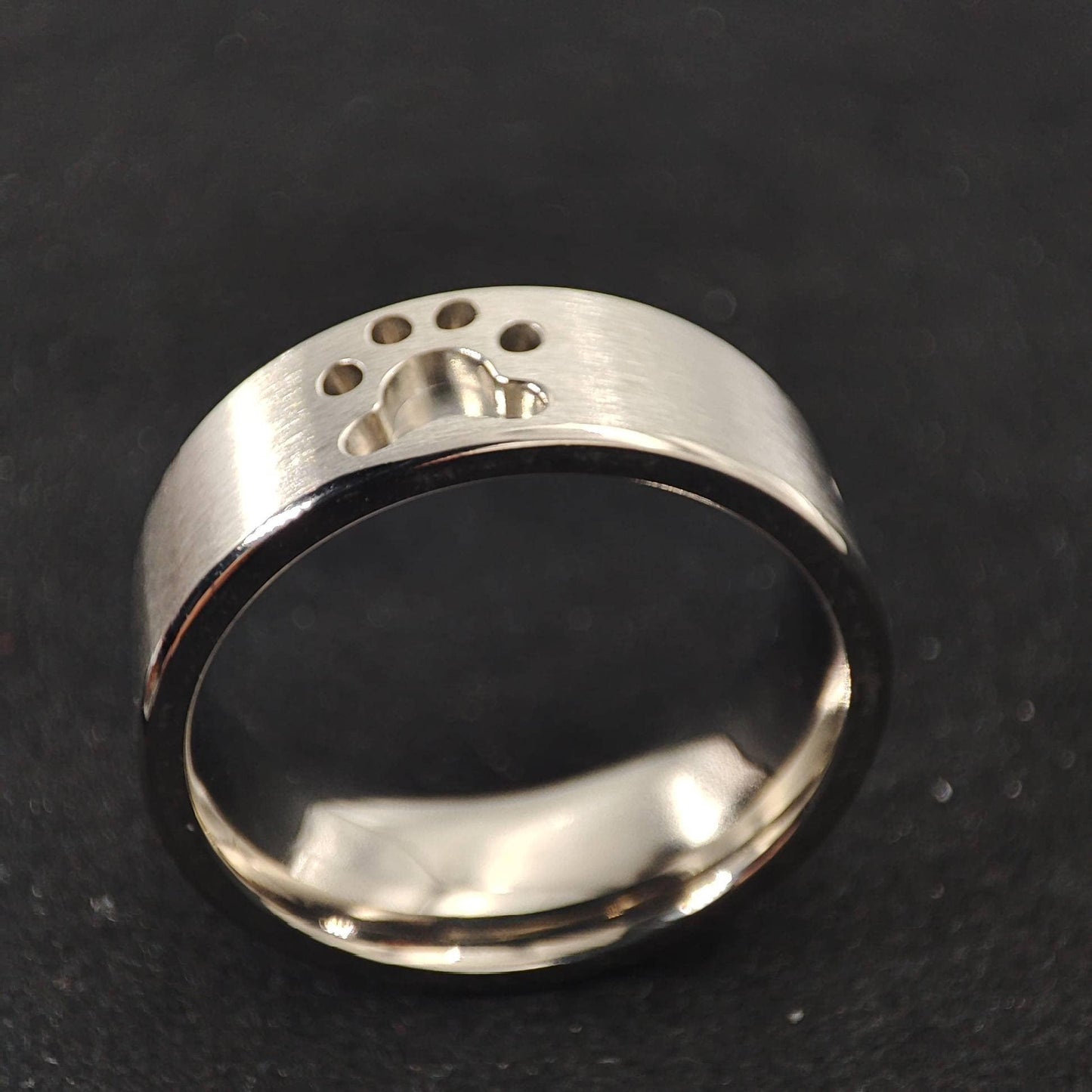 Titanium - Paw Print Ring Blank