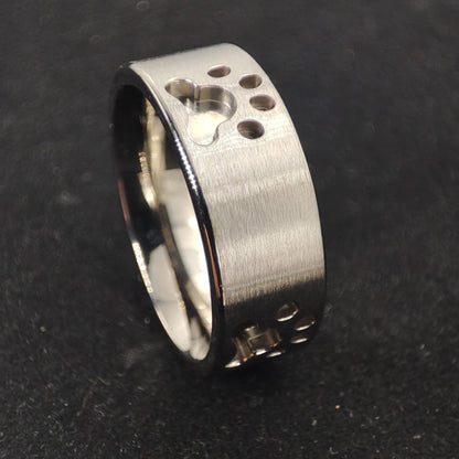 Titanium - Paw Print Ring Blank