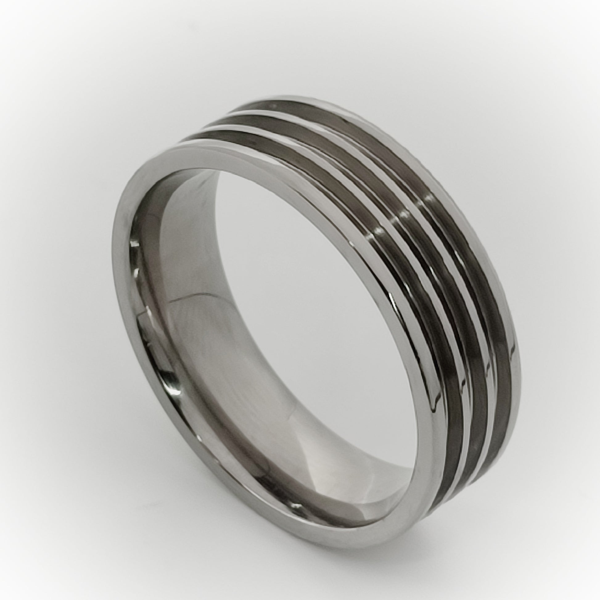 Titanium - Triple Channel Ring Blank - 8/1.5x3 - Bentwood Ring Supplies