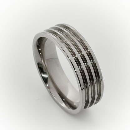 Titanium - Triple Channel Ring Blank - 8/1.5x3 - Bentwood Ring Supplies