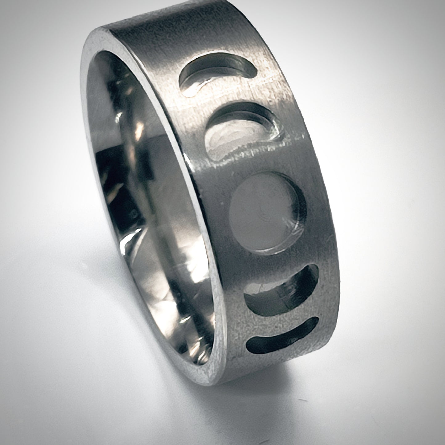 Titanium - Moon Phase Ring Blank 