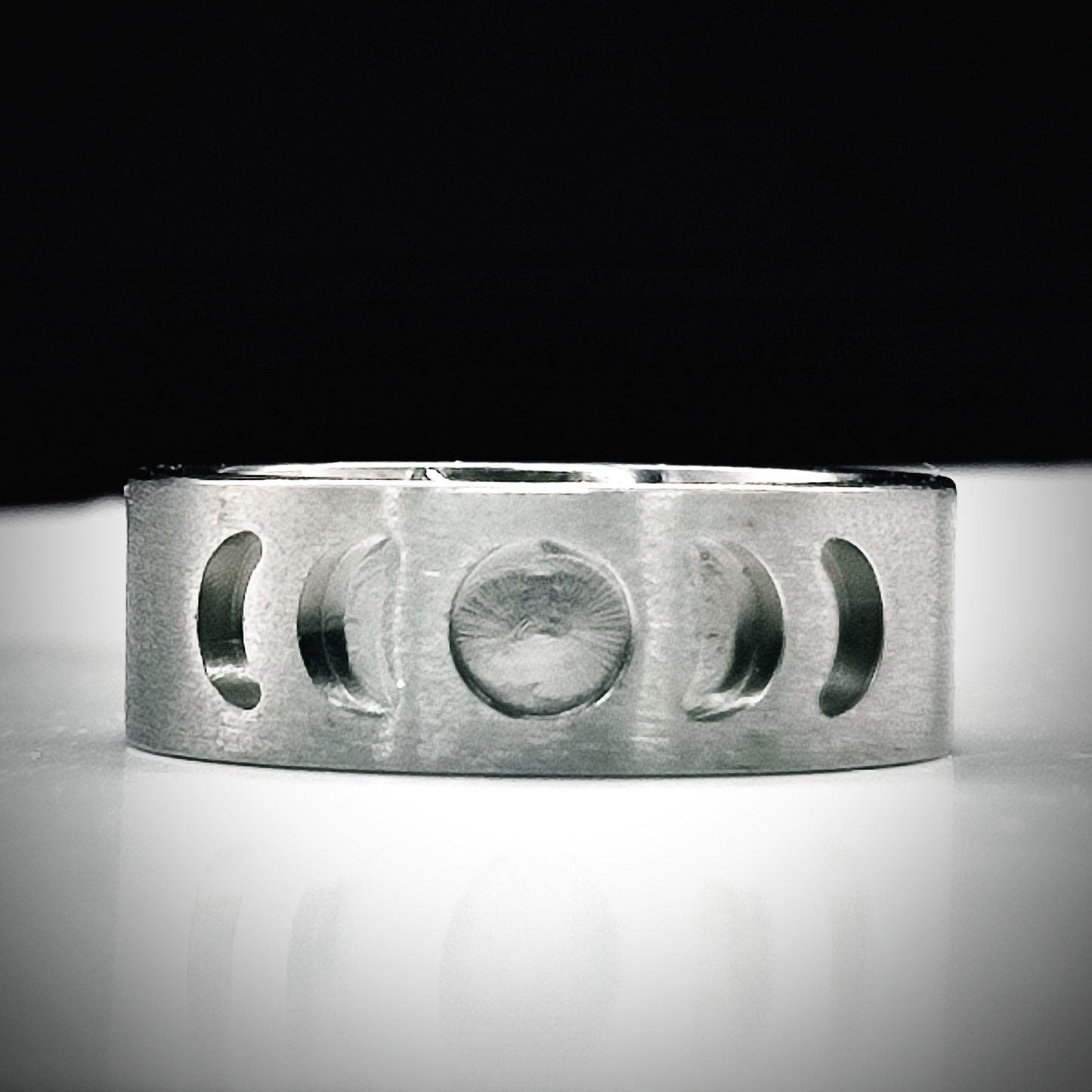 Titanium - Moon Phase Ring Blank 