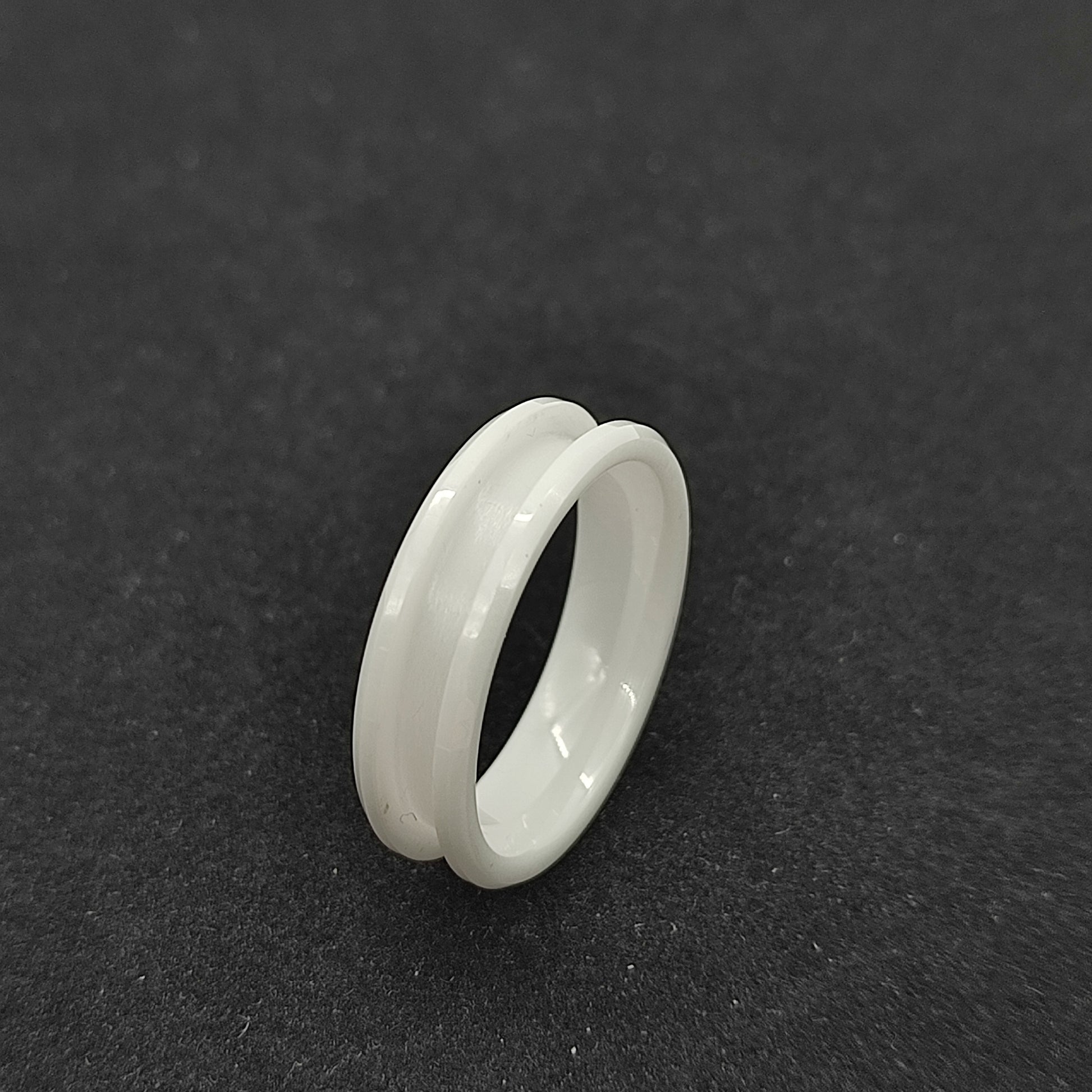 White Ceramic - Channel Ring Blank - 6/3